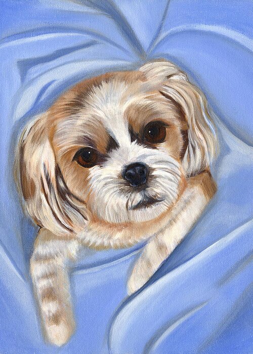 Pets Greeting Card featuring the painting Corky by Kathie Camara