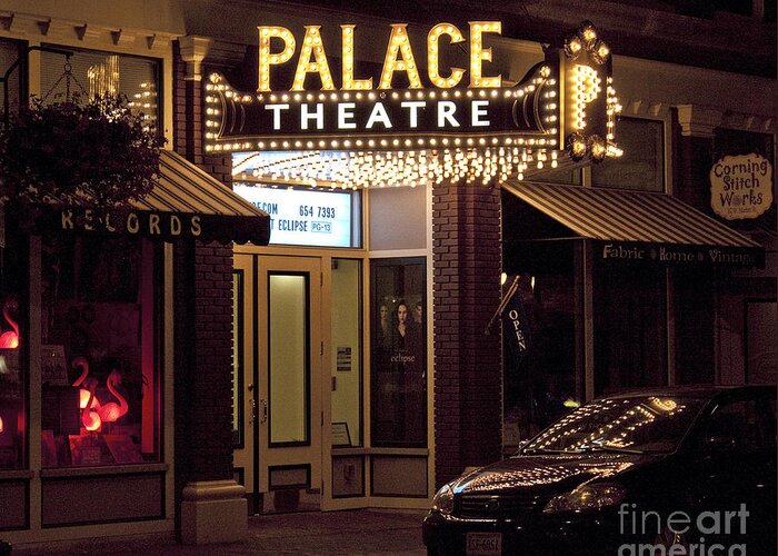 Corning Palace Theatre Greeting Card featuring the photograph Corning Palace Theatre by Tom Doud