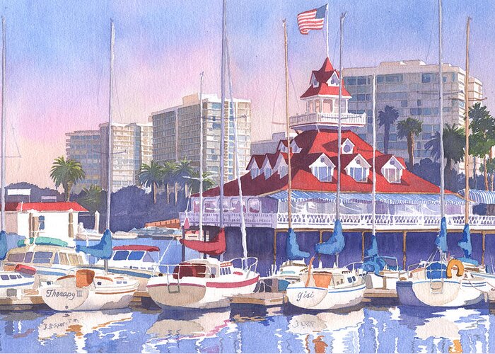 Coronado Greeting Card featuring the painting Coronado Shores by Mary Helmreich