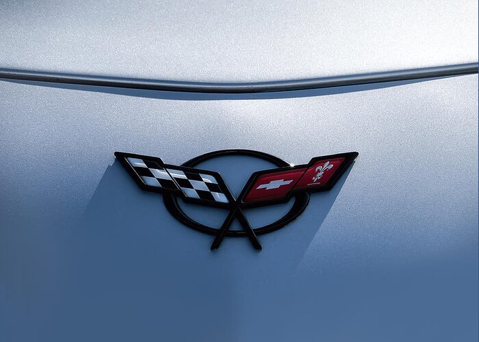 Chevrolet Greeting Card featuring the digital art Corvette C5 Badge by Douglas Pittman