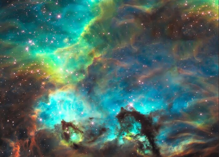 Nasa Images Greeting Card featuring the photograph Cosmic Cradle 3 Star Cluster NGC 2074 by Jennifer Rondinelli Reilly - Fine Art Photography