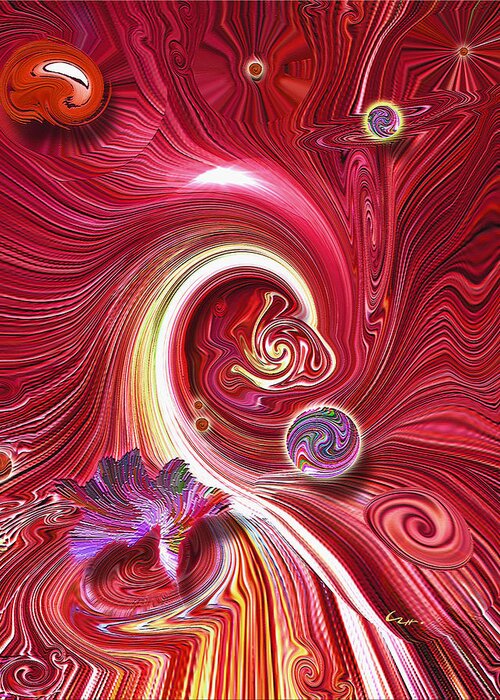 Cosmic Waves Greeting Card featuring the mixed media Cosmic Waves by Carl Hunter
