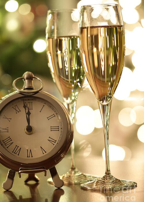 Alcohol Greeting Card featuring the photograph Countdown to celebrations with champagne by Sandra Cunningham