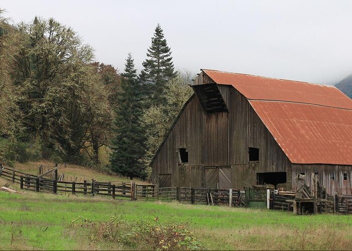 Oregon Greeting Card featuring the photograph Country Barn by KATIE Vigil