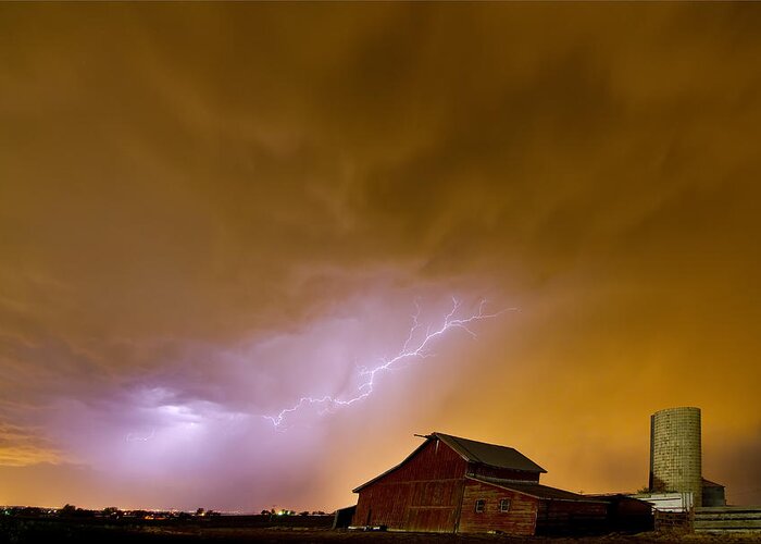 Lightning Greeting Card featuring the photograph Country Spring Storm by James BO Insogna