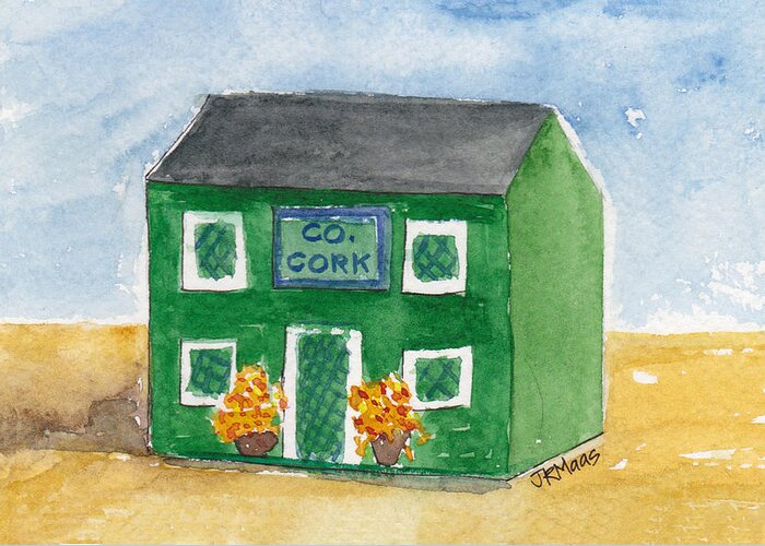 Green Greeting Card featuring the painting County Cork by Julie Maas