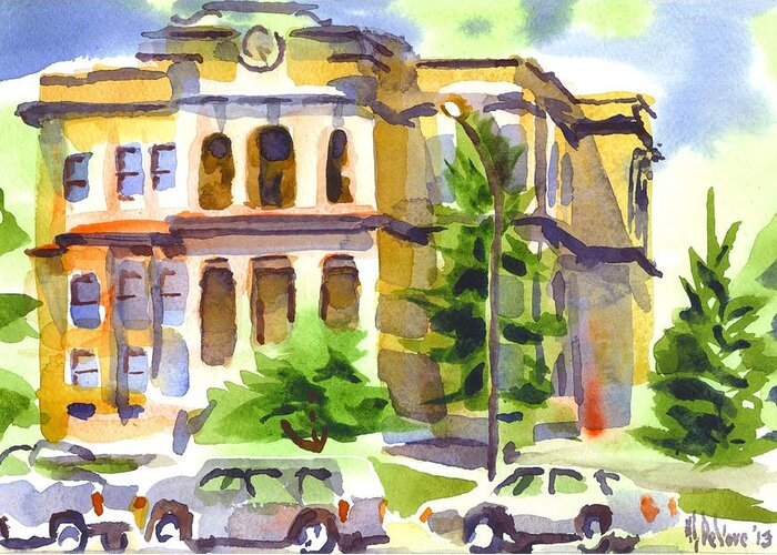 County Courthouse Greeting Card featuring the painting County Courthouse by Kip DeVore