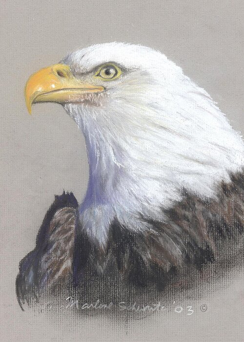 Eagle Greeting Card featuring the painting Courage by Marlene Schwartz Massey