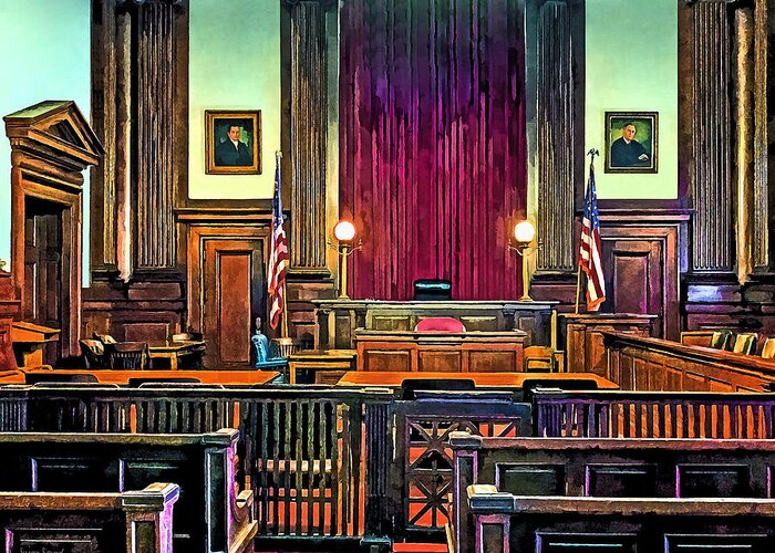 Court Greeting Card featuring the photograph Courtroom by Susan Savad