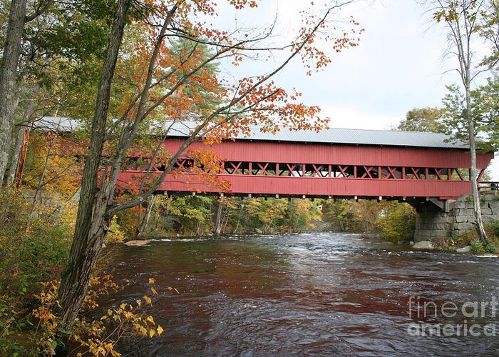 Covered Bridge Greeting Card featuring the photograph Covered Bridge Over Swift River by Christiane Schulze Art And Photography