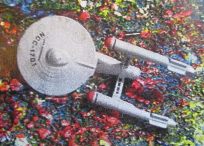 Enterprise Greeting Card featuring the photograph Crashed Toy Enterprise by David Lovins