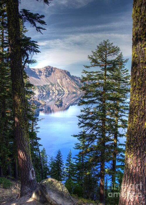 Crater Lake Oregon Greeting Card featuring the photograph Crater Lake 1 by Jacklyn Duryea Fraizer