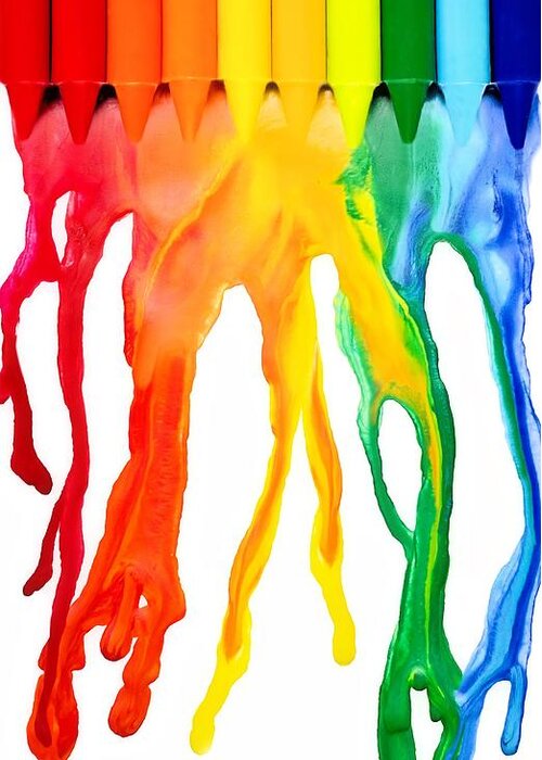 Crayon Melting Greeting Card by Michelle Mcmahon