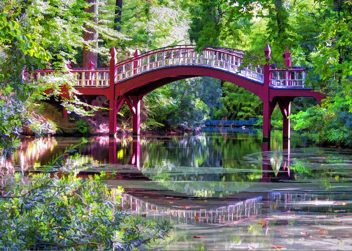Crim Dell Greeting Card featuring the photograph Crim Dell Bridge William and Mary College by Nigel Fletcher-Jones