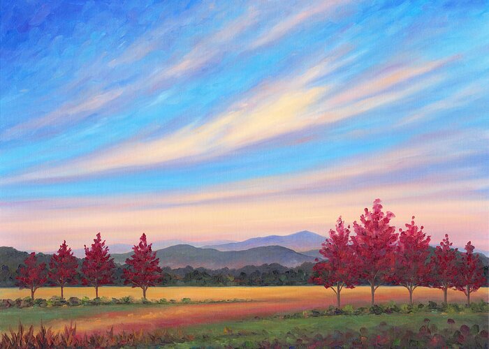  Greeting Card featuring the painting Crimson Colors by Jeff Pittman