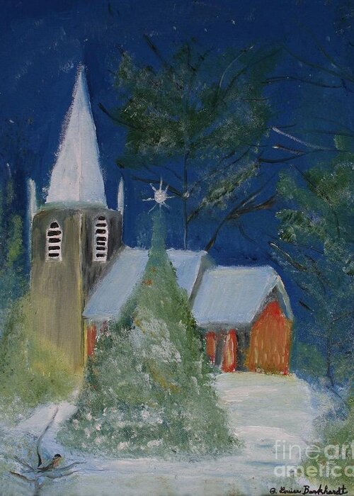 Crisp Holiday Night Painting by Louise 