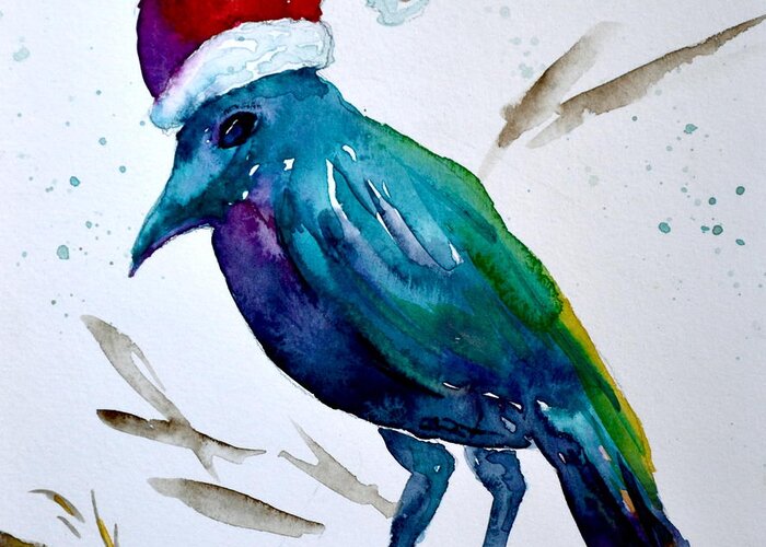 Crow Ho Ho Greeting Card featuring the painting Crow Ho Ho by Beverley Harper Tinsley