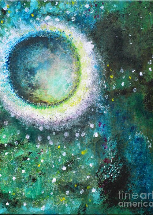Original Abstract Painting Paintings Greeting Card featuring the painting Crystal Moon by Belinda Capol