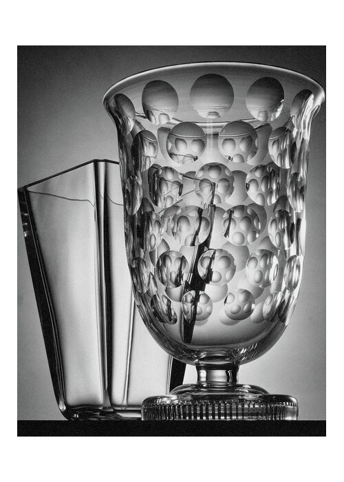 Home Accessories Greeting Card featuring the photograph Crystal Vases From Steuben by Peter Nyholm