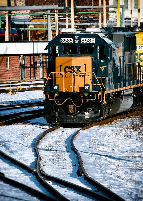Csx 8585 Greeting Card featuring the photograph CSX 8585 Locomotive At The Ready by Bill Swartwout