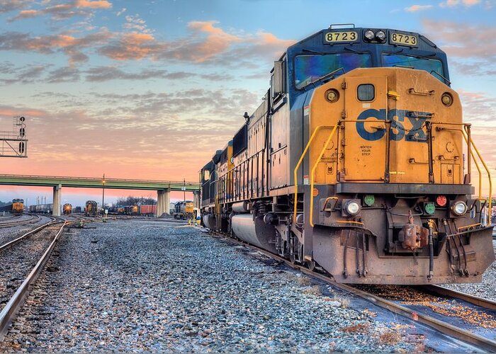 Csx Greeting Card featuring the photograph CSX in Montgomery Alabama by JC Findley