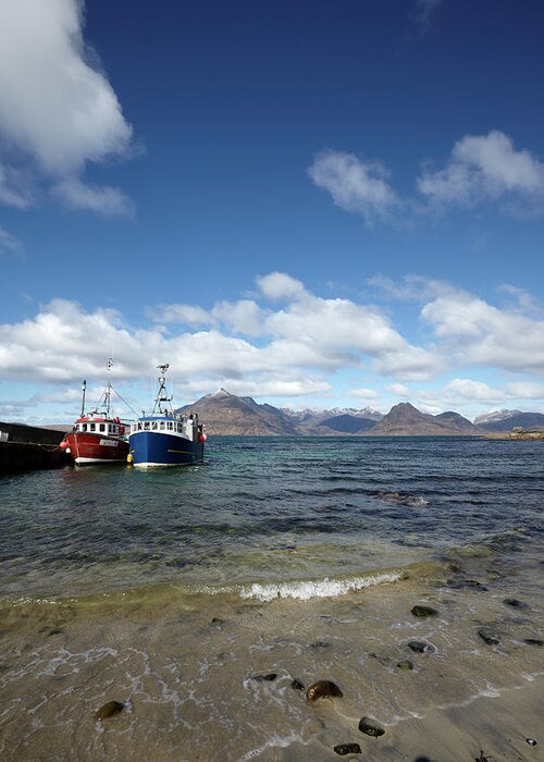 Water's Edge Greeting Card featuring the photograph Cuillin Mountains And Loch Scavaig From by Elgol