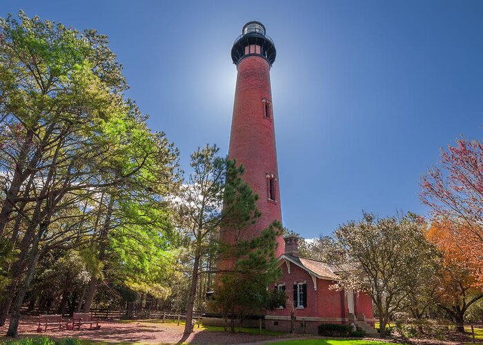 Architecture Greeting Card featuring the photograph Currituck Beach Lighthouse by Mary Almond