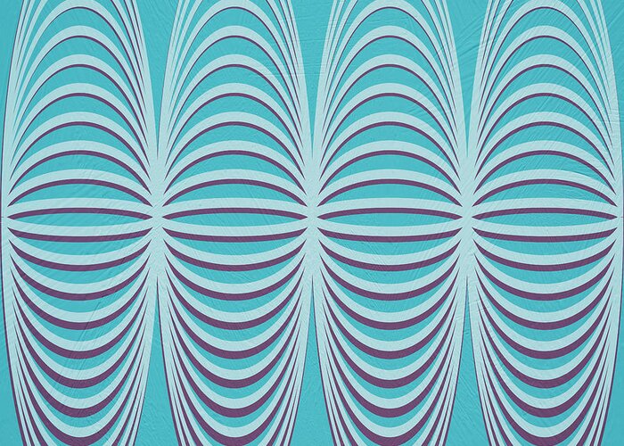 Blue Plum Pattern Greeting Card featuring the digital art Curves by Bonnie Bruno