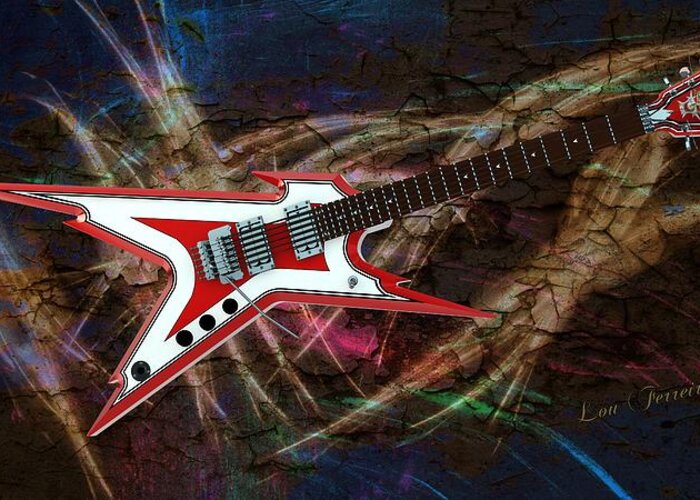 Electric Guitar Greeting Card featuring the digital art Custom Guitar by Louis Ferreira