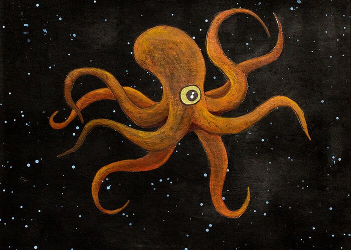  Greeting Card featuring the painting Cycloptopus black by Stefanie Forck