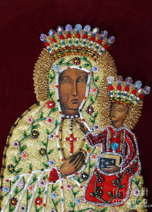 Portrait Greeting Card featuring the photograph Czestochowa Madonna by Lyric Lucas