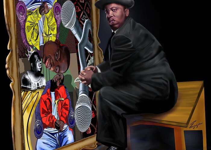 Notorious Biggie Smalls Greeting Card featuring the painting Da Picasso N Biggie by Reggie Duffie