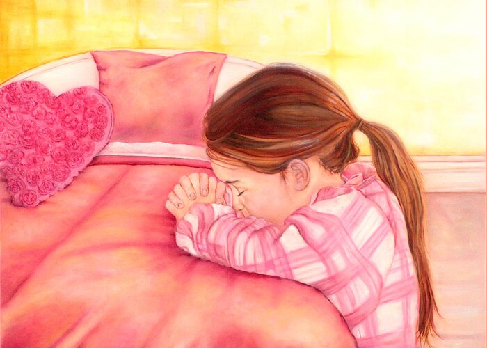Children Greeting Card featuring the painting Daddy's Girl by Jeanette Sthamann