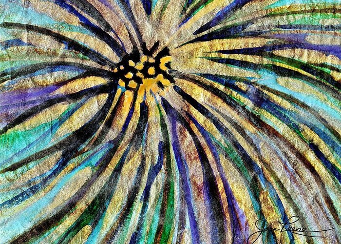 Floral Greeting Card featuring the painting Daisy Blue by Joan Reese