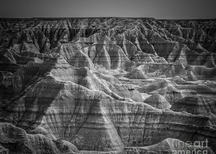 Badlands Greeting Card featuring the photograph Dakota Badlands by Perry Webster