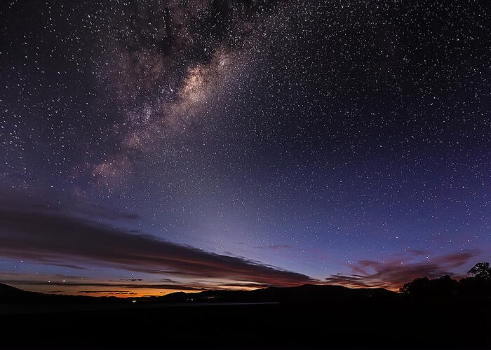 Milky Way Greeting Card featuring the photograph Dance of the Sky by Mark Lucey