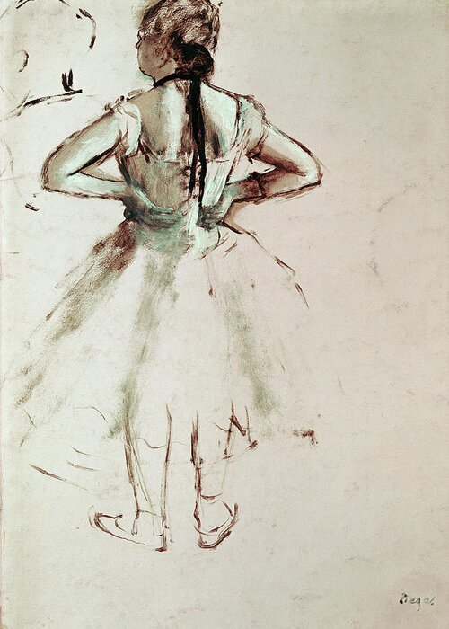 Degas Greeting Card featuring the painting Dancer Viewed From The Back by Edgar Degas
