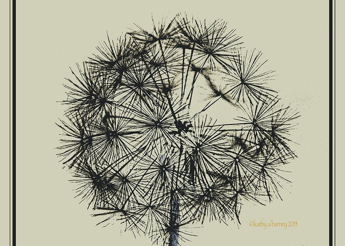 Dandelion Greeting Card featuring the photograph Dandelion 6 by Kathy Barney