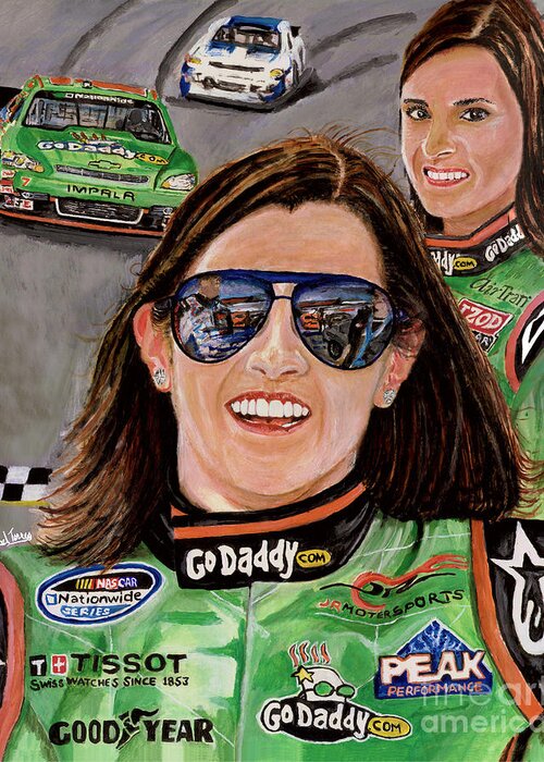 Danica Patrick Greeting Card featuring the painting Danica Patrick by Israel Torres