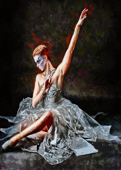 Dance Greeting Card featuring the painting Danse Macabre by Tyler Robbins