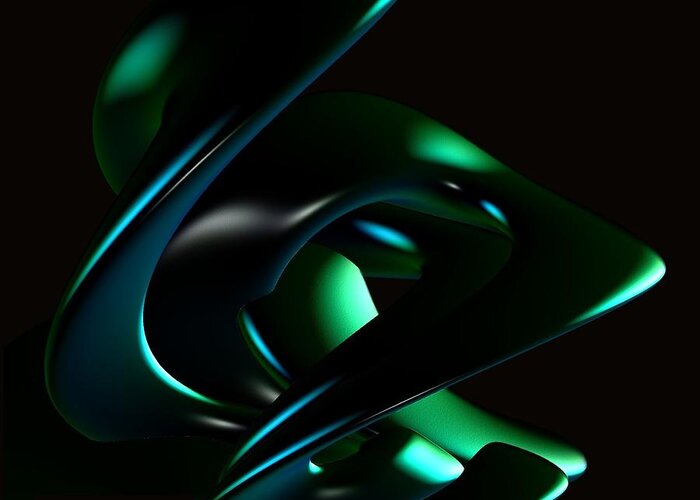 Abstract Greeting Card featuring the digital art Dark Curves by Greg Moores
