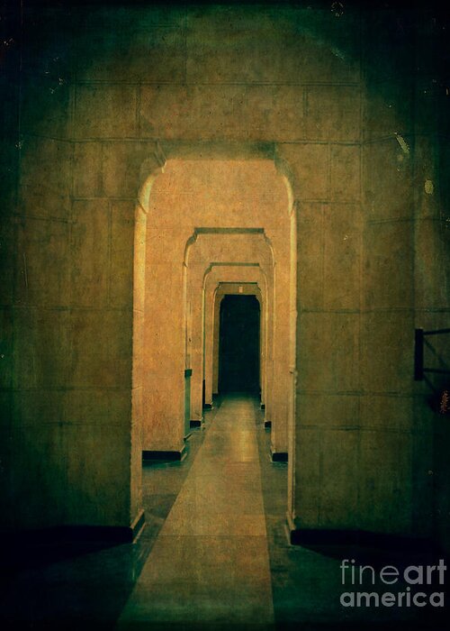 Leading Greeting Card featuring the photograph Dark Sinister Hallway by Edward Fielding