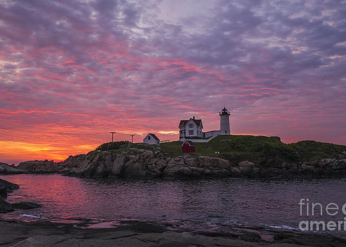 Atlantic Greeting Card featuring the photograph Dawn at the Nubble by Steven Ralser