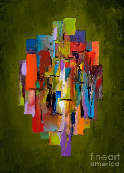 Abstract Greeting Card featuring the painting Daybreak by Larry Martin