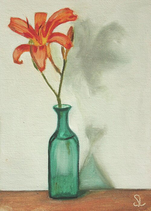 Flower Greeting Card featuring the painting Daylily by Sarah Lynch