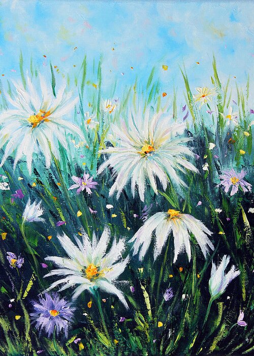 Daisy Greeting Card featuring the painting Day's Eye by Meaghan Troup