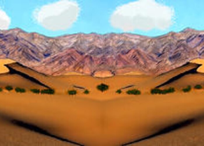 Desert Greeting Card featuring the painting Death Valley Nevada Pano by Bruce Nutting