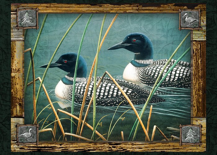 Cynthie Fisher. Jq Licensing Greeting Card featuring the painting Deco Loons by JQ Licensing