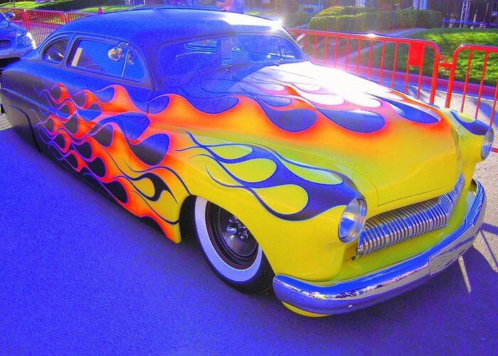 Flames Greeting Card featuring the photograph Definitely A Hot Rod by Don Struke