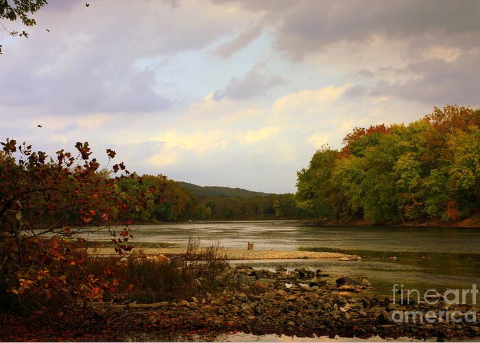 Landscape Greeting Card featuring the photograph Delaware River by Marcia Lee Jones